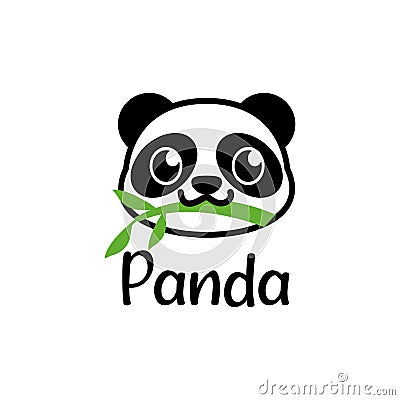 simple Panda logo icon vector illustration Vector Illustration