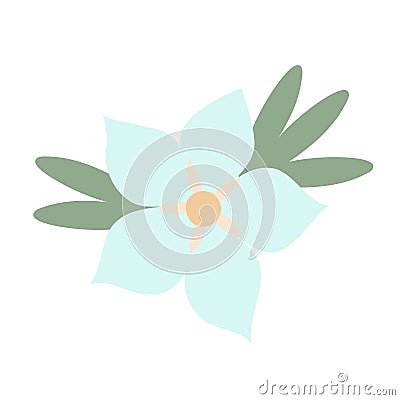 Simple pastel-colored flower in flat style vector illustration, symbol of spring, cozy home, spring Easter holidays celebration de Vector Illustration