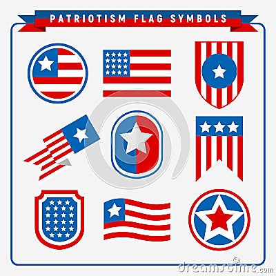 Simple Patriotism Flag Symbols Vector Graphic Vector Illustration