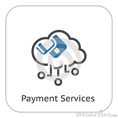 Simple Payment Services Vector Line Icon Stock Photo
