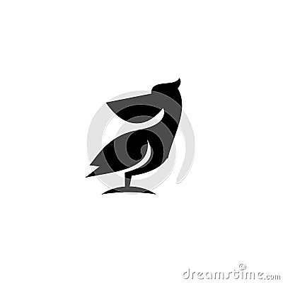Simple pelican logo black outline line set silhouette logo icon designs vector for logo icon stamp Vector Illustration