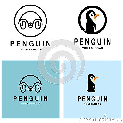 simple penguin logo design template illustration Vector Illustration