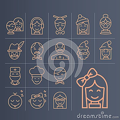 Simple vector illustration with ability to change. Simple people icons Vector Illustration
