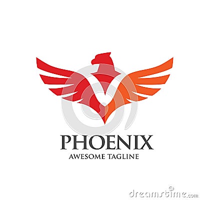 Simple phoenix logo concept Vector Illustration