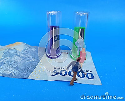 Simple Photo ilustration for Financial Transaction at Automatic Teller Machine Stock Photo
