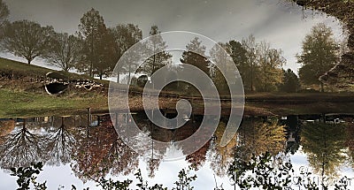Upsidedown Pond Reflection Stock Photo