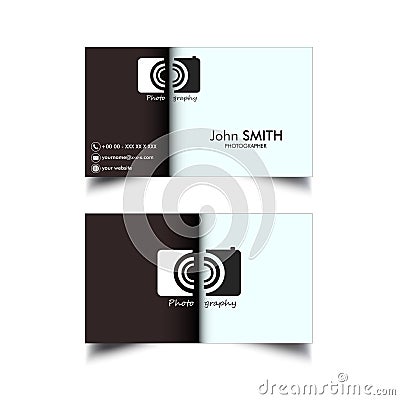 Simple Photographer Cards Vector Illustration