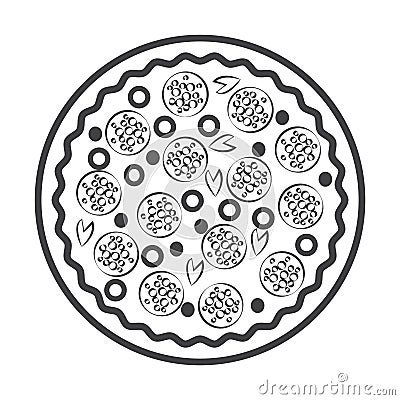 Simple pizza delicius icon Stock Photo