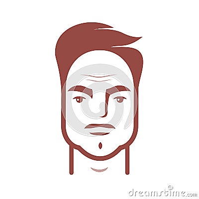 Simple portrait of a man with a receding hairline Vector Illustration