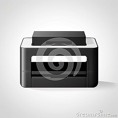 Simple Printer Icon, MFP Isolated, Laser Print, Inkjet Printer Icon for Web, Advertising, Layout Design, AI Stock Photo