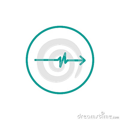 simple pulse with arrow circle logo template, Simple Healht Care logo template, Health Center Logo design, vector illustration Cartoon Illustration