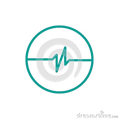 simple pulse with circle logo template, Simple Healht Care logo template, Health Center Logo design, vector illustration isolated Cartoon Illustration