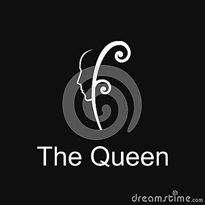 Simple queen logo. feminism logo design. simple logo Vector Illustration