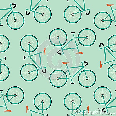 Simple racing bicycles seamless pattern Vector Illustration