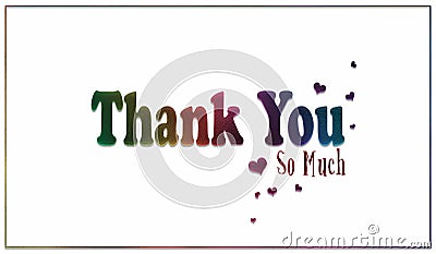 Simple Rainbow Thank You So Much Card Stock Photo