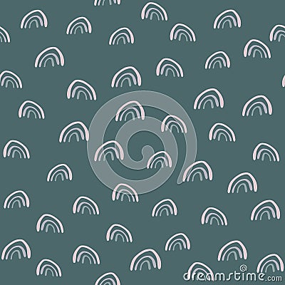 Simple random rainbow seamless pattern. Scandinavian style Cartoon Illustration