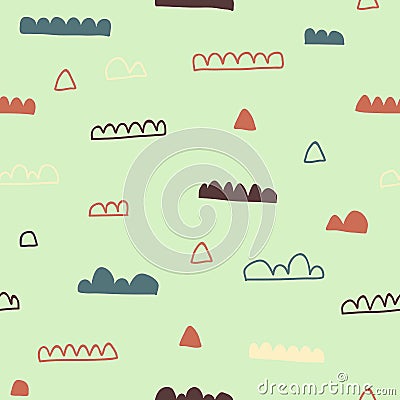 Simple random doodle repeat pattern design Vector Illustration
