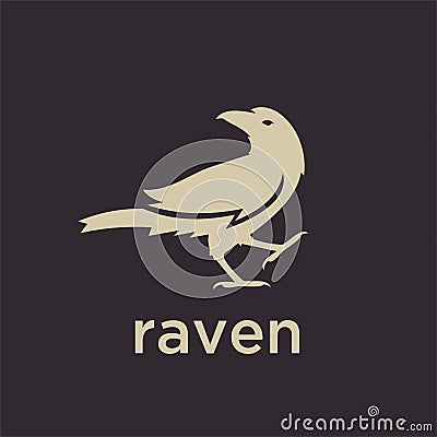 Simple raven logo black outline line set silhouette logo icon designs vector for logo icon stamp Stock Photo