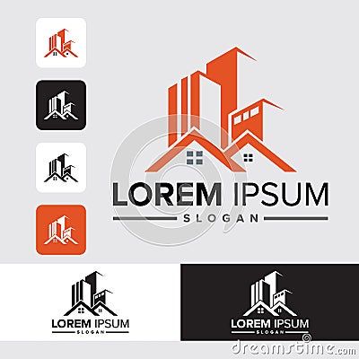 simple Real Estate Logo Design , Building, Home, Architect, House, Construction, Property , Real Estate Brand Identity , Vol 416 Vector Illustration