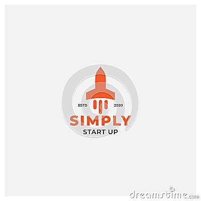 Simple rocket for start up logo design icon Vector Illustration