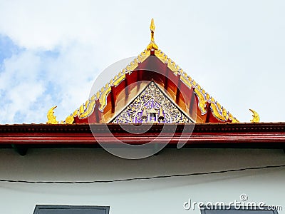 Simple roof top of Wat Ratchabopit Stock Photo