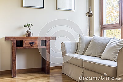 Simple room with oriental table Stock Photo