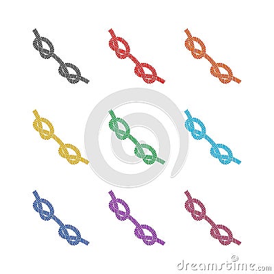 Simple rope icon, color set Vector Illustration