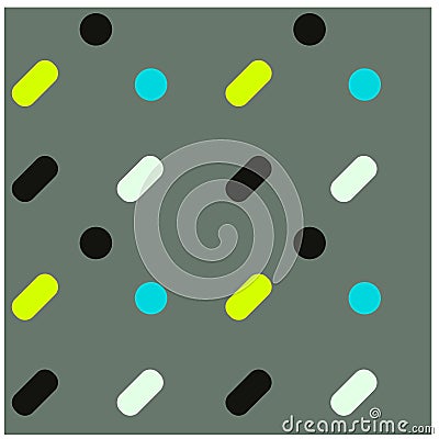 Simple and round friendly seamless pattern Vector Illustration