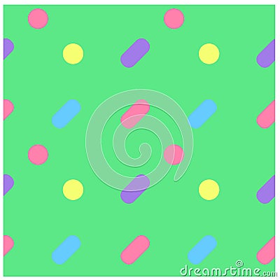 Simple and round friendly seamless pattern Vector Illustration