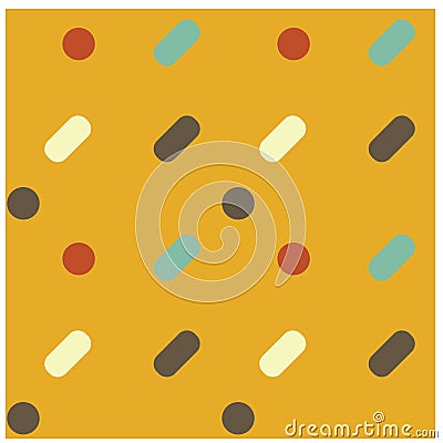 Simple and round friendly seamless pattern Vector Illustration