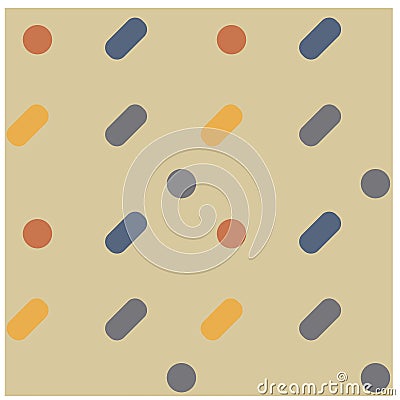 Simple and round friendly seamless pattern Vector Illustration