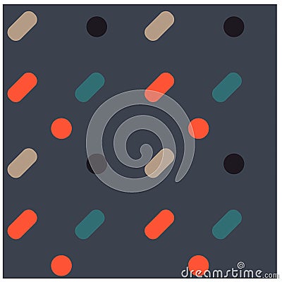 Simple and round friendly seamless pattern Vector Illustration