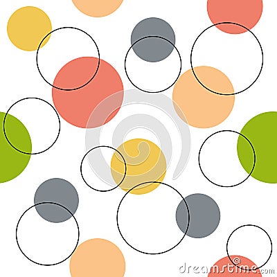 Simple round shape repeat pattern design Vector Illustration