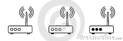 Simple router icon, vector line router icon. Vector Illustration