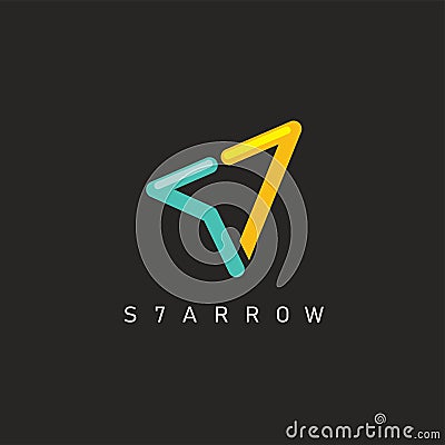 simple S7 arrow icon vector illustration concept design Vector Illustration