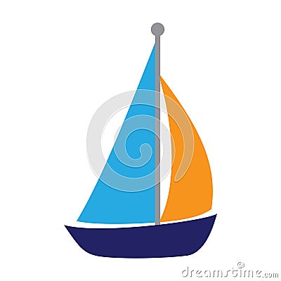 Simple Sail Boat Illustration Cartoon Illustration