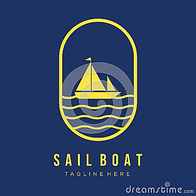 Simple sail boat logo vector illustration design Vector Illustration