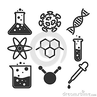 Simple science icon set, vector illustration Vector Illustration