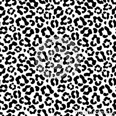 Simple seamless black and white pattern, imitates the skin of a leopard Vector Illustration