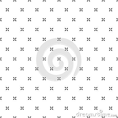 Simple seamless pattern. Abstract geometric backdrop. Black cross hatch on white background. Repeated geometry texture. Repeating Vector Illustration