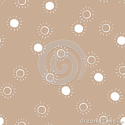 Simple seamless pattern of the sun. Minimalistic modern abstract pattern. Vector illustration for a minimalistic design. Modern el Vector Illustration