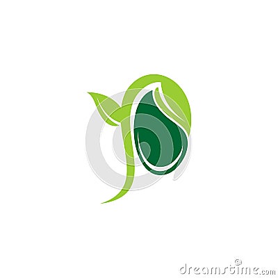 Simple seed sprout logo Stock Photo