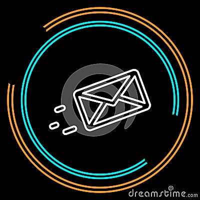 Simple Sending Message Thin Line Vector Icon Vector Illustration