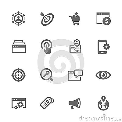 Simple SEO Icons Vector Illustration