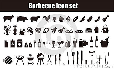 Simple Set of Barbecue Related Vector Line Icons, vector illustration Vector Illustration