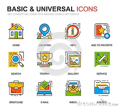Simple Set Basic Line Icons for Website and Mobile Apps. Vector pictogram pack. Vector Illustration