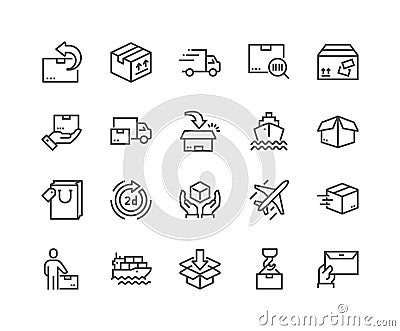 Line Delivery Icons Vector Illustration