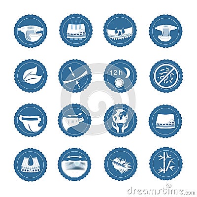 Simple Set of Diaper Related Vector Icons Vector Illustration