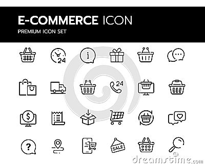 Simple Set of E-Commerce Line Icon. Vector Illustration