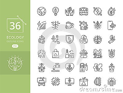 Simple set of eco icons Vector Illustration